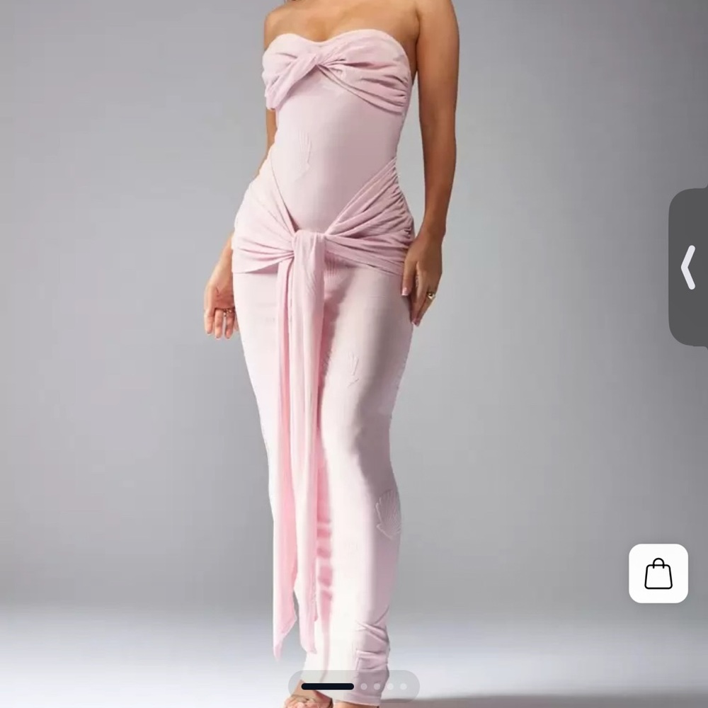Elegant Pink Strapless Dress